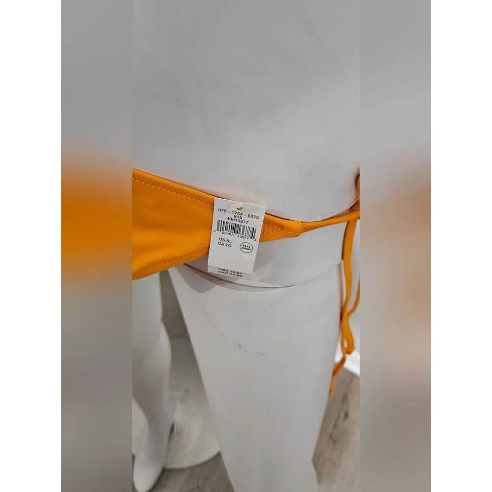 NWT Aerie 2 SET Smiley String Triangle Top + Cheekiest Bottom Orange